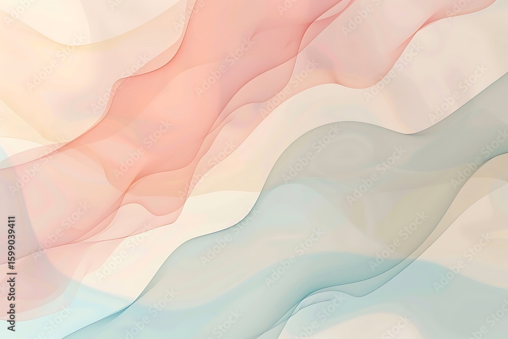Poster abstract flowing waves background in pastel colors, soft and elegant design element
