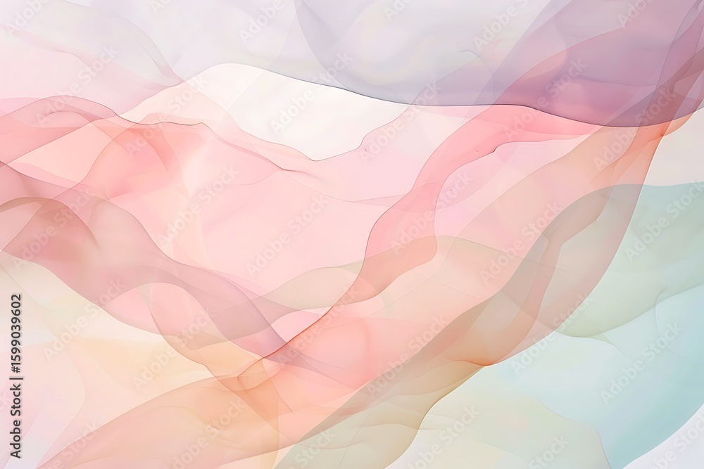 Poster abstract pastel background with flowing shapes, delicate colors, and elegant design elements