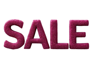 SALE Sign on Isolated White Background - Red Textured Letters for Discount Offers and Marketing