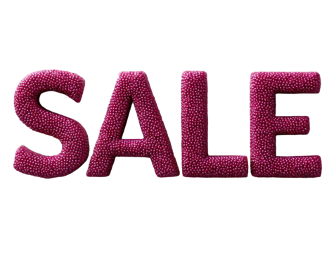 SALE Sign on Isolated White Background - Red Textured Letters for Discount Offers and Marketing
