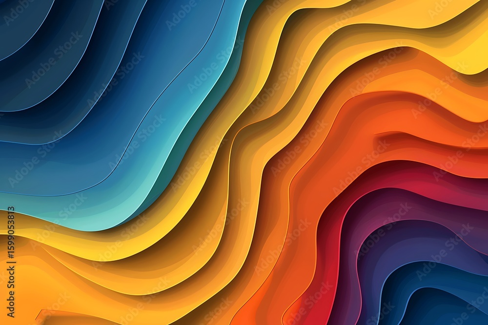 Poster abstract colorful layers background illustration with wave pattern and smooth gradients