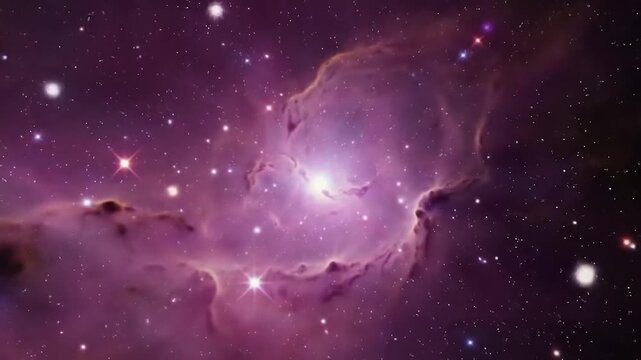 Colorful nebula formation in deep space with stars, ideal background for tech, science presentations or website headers