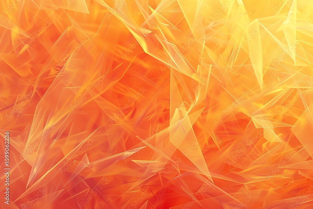 Poster abstract orange background with geometric shapes creating a dynamic and vibrant design