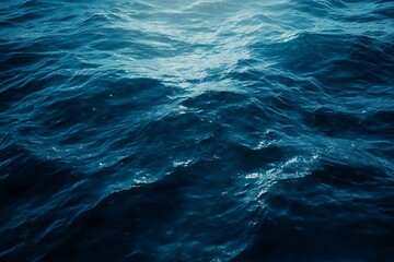 Fototapeta premium Ocean Water Surface with Waves and Sun Reflection for Marine Concepts