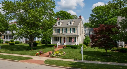 house apartment in suburb. suburban neighborhood. cottage house in neighborhood. suburban house property. real estate. architectural house in suburban . Suburban living | Updated View