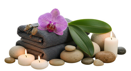 Spa Relaxation Orchid Stones Candles