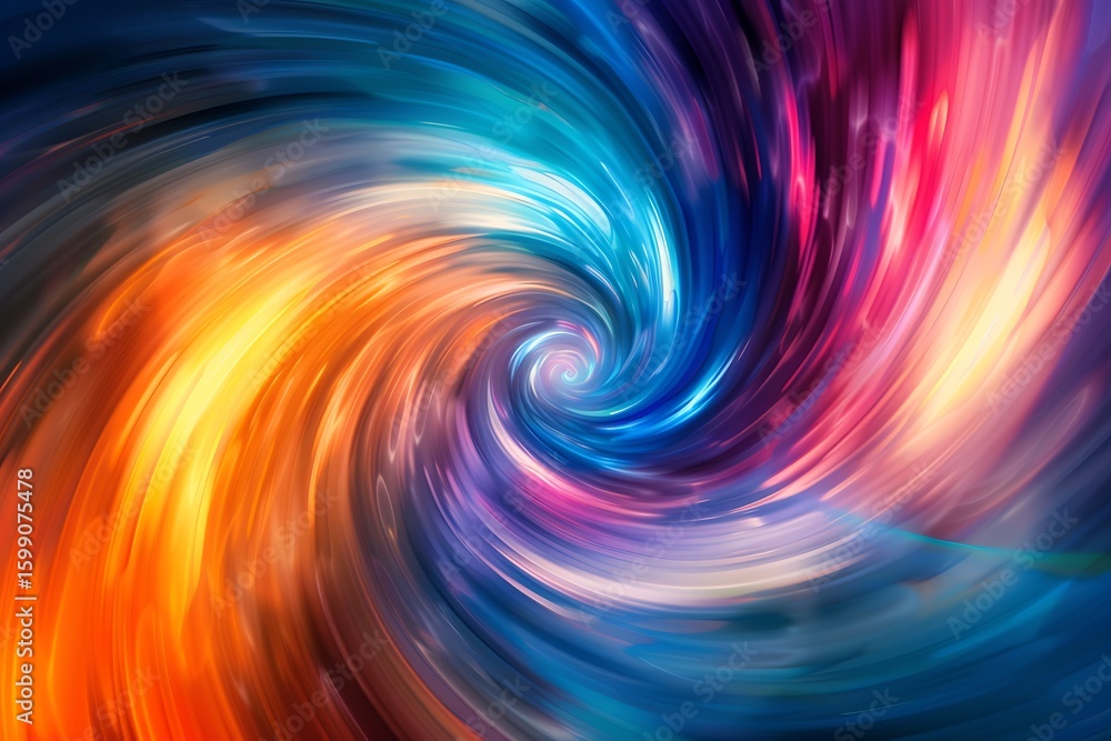 Poster abstract swirl of vibrant colors creating a mesmerizing vortex effect, artistic background