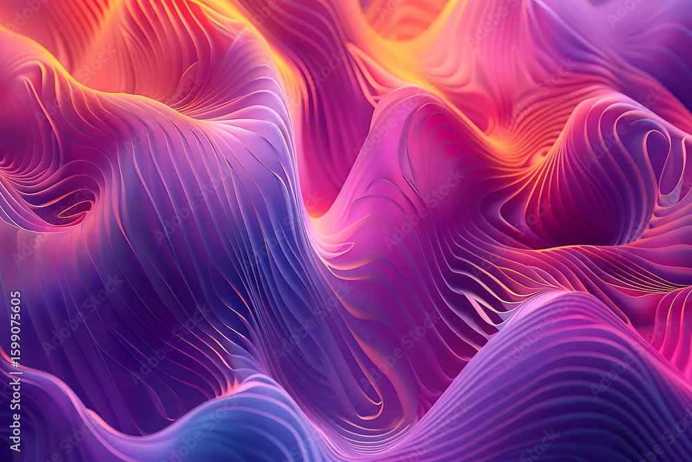 Poster abstract wavy lines background with vibrant colors. modern colorful surface texture design