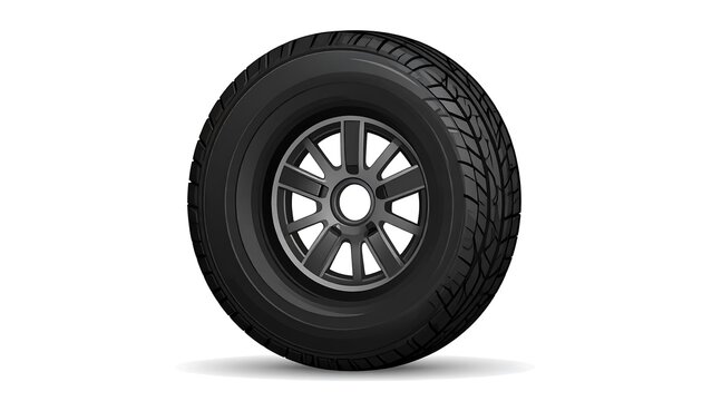 3D model of a black off-road tire