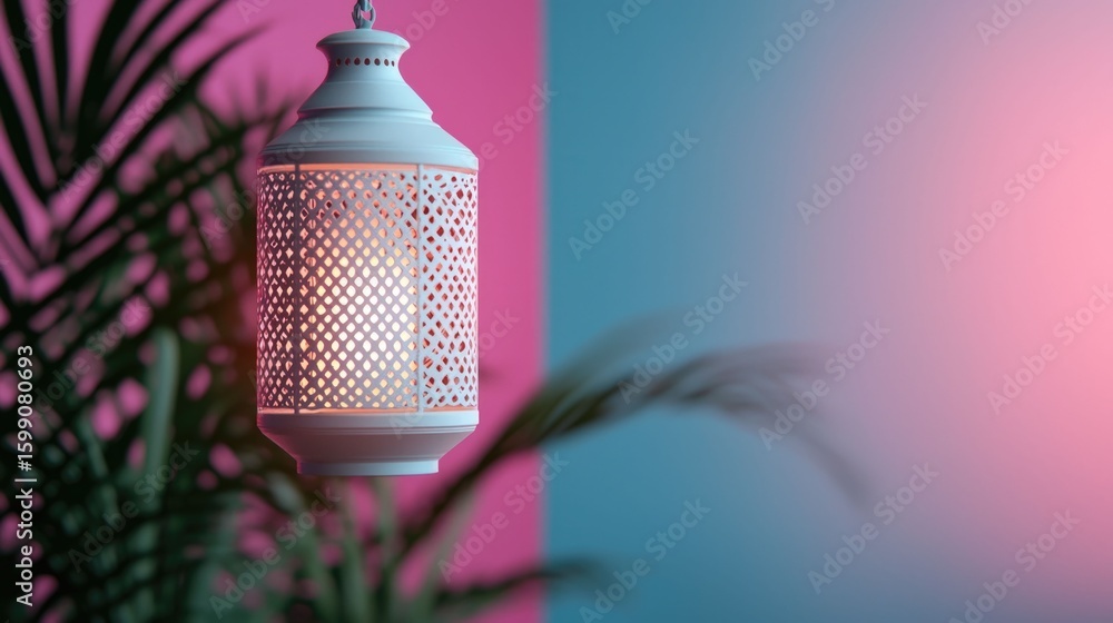 Aufkleber vibrant eid featuring hanging lanterns and soft lighting displayed on a window creating a warm and i