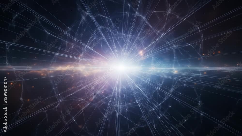 Aufkleber abstract technology background showing network of lines in space, science concept.