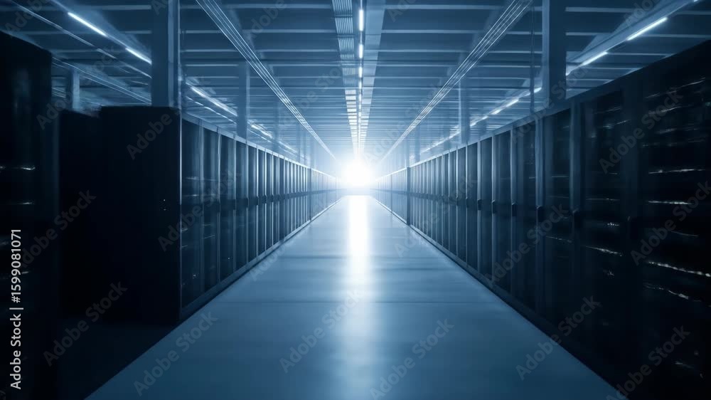 Aufkleber data center server room with racks of computers, technology and server hardware.