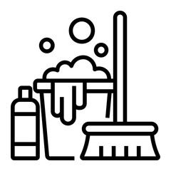 cleaning Line Icon