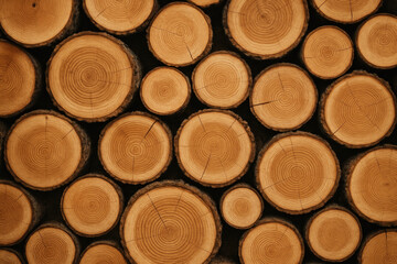 Wood Log Cross-Section Photo
