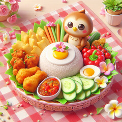 Nasi Tumpeng for Independence Day Traditional Meal. 