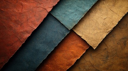Abstract Texture: A Symphony of Earthy Hues and Textured Papers