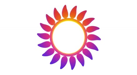 Abstract colorful gradient sun graphic