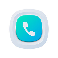 Transparent Phone Symbol – Tech UI Button

