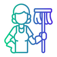cleaning Line Gradient Icon
