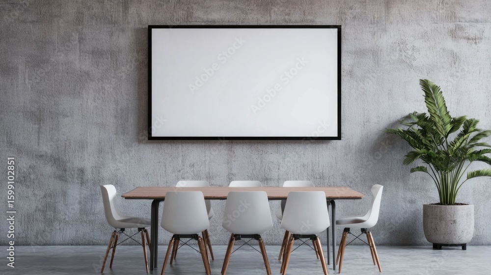Poster sleek and modern virtual meeting setup featuring multi screen technology for remote and increased pr