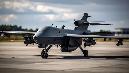 Fototapeta premium Military drone on tarmac (1)