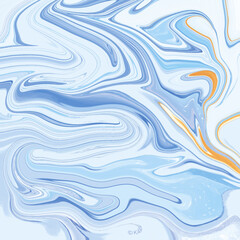 Cool-toned marble swirl in shades of blue and orange. A stunning abstract blend of texture, movement, and color. Perfect for digital art, prints, or decor design.
