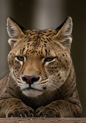 Obraz premium Close Up Portrait of a Brown Spotted Lynx