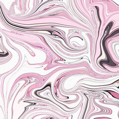 Abstract pink and white marble swirl with fluid motion and vibrant movement. Perfect for backgrounds, beauty branding, and digital art projects. Seamless marble texture.