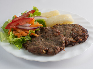 beef steak with salad