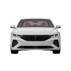 Naklejka premium White car isolated on transparent white background 