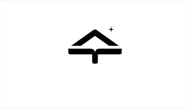 Home Cleaning with Sparkle Icon Animation