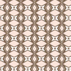 Repeating geometric pattern in beige and brown tones, forming diamond and X shapes. Elegant, minimal, and ideal for textiles. Geometric, beige, pattern, diamond, minimal.