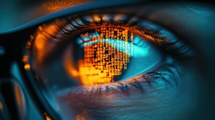 Data stream reflected in the human eye: a glimpse into digital perception