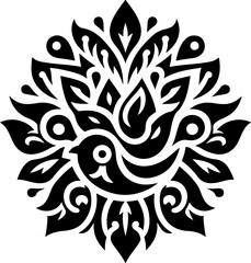 silhouette sketch vector illustration design icon logo symbol ornament floral ethnic classic vintage traditional