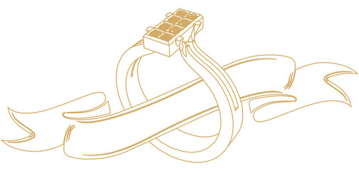 Ribbon illustration background wedding ring
