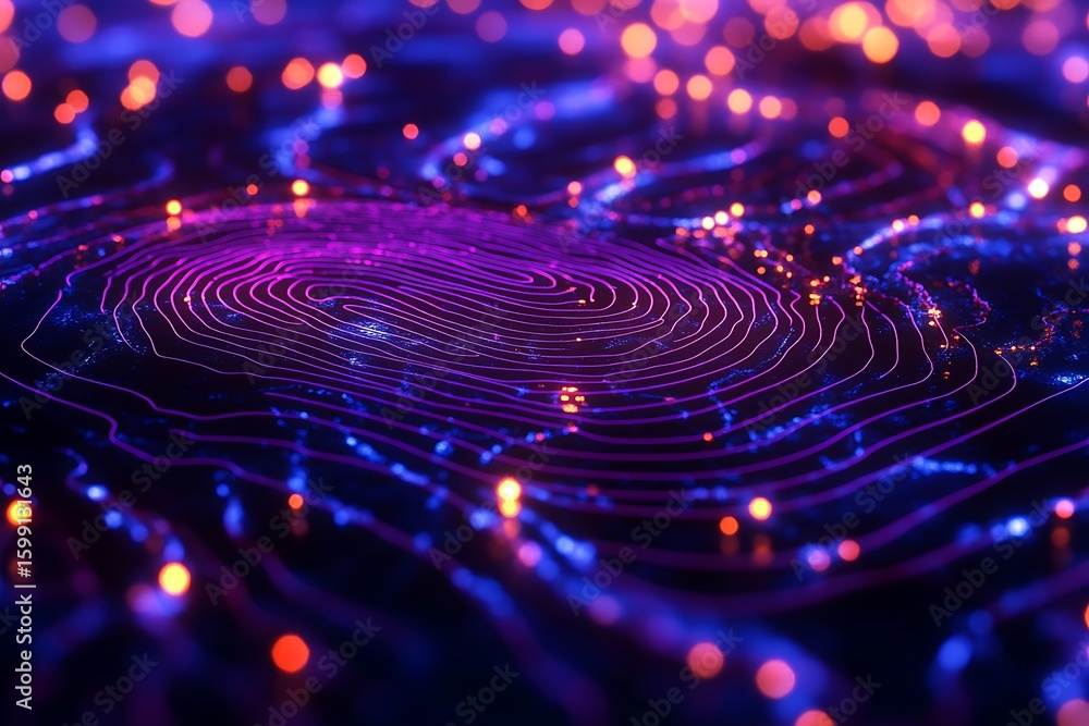 Poster abstract technology background with glowing lines and bokeh lights for innovation concept