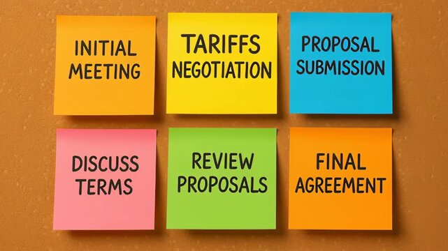 Tariff negotiation meeting proposal review agreement business discussion includes initial meeting discuss terms proposal submission review proposals