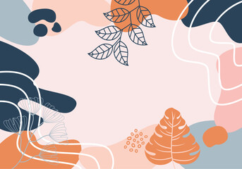 Abstract floral illustration in earthy tones