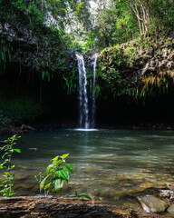 Twin Falls on the Road to Hana on the island of Maui, Hawaii.
