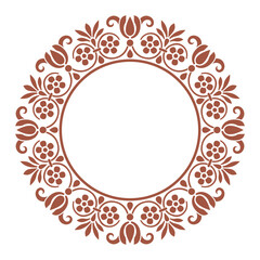 Vector illustration for circular frame border floral ornament design pattern