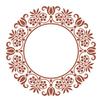 Vector illustration for circular frame border floral ornament design pattern