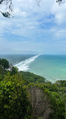 View of the beach seen from the top of the cliff on the beach