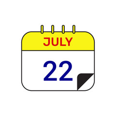 22 july calendar icon vector illustration design
