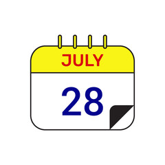 28 july calendar icon vector illustration design