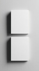 Two Blank Business Cards Stacked on Light Gray Background