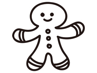 シンプルな線画のジンジャークッキーキャラクター