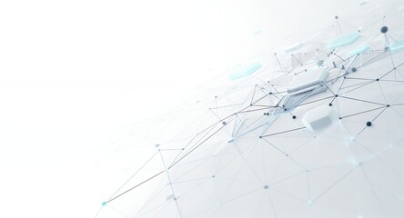 Abstract Network Connection Digital Technology White Geometric Background