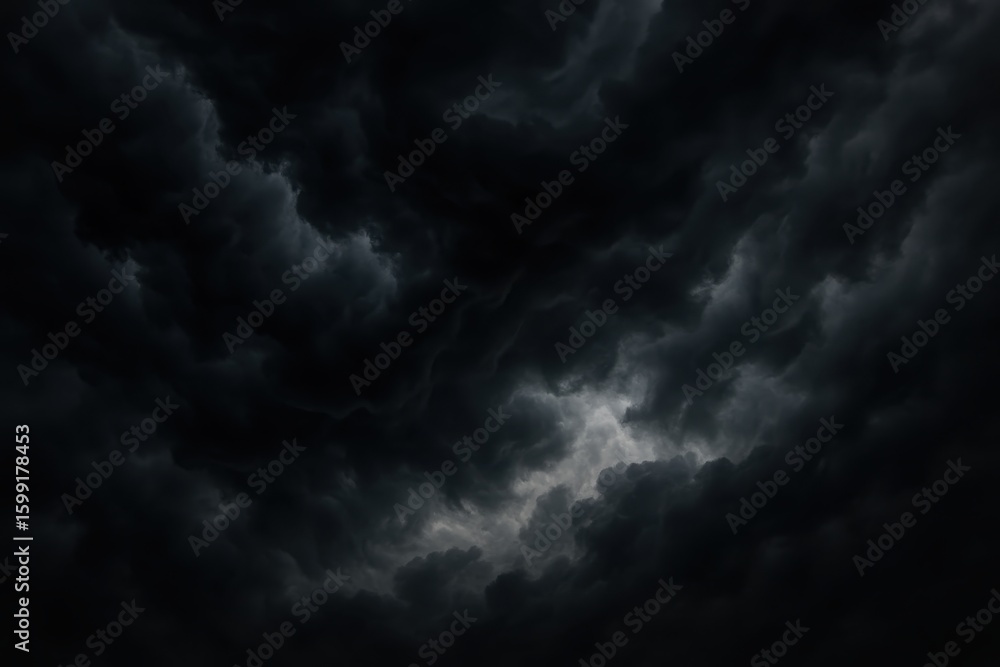 Poster ominous storm clouds with dark gray textures and threatening weather patterns for dramatic backgroun