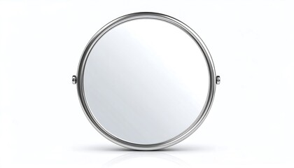 Round, chrome-framed vanity mirror