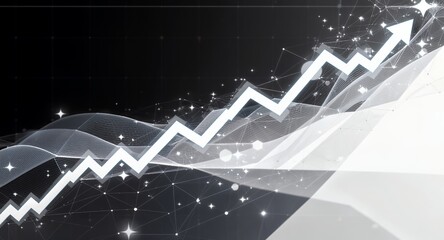 Abstract Upward Trend Graph Business Growth Financial Success Data Visualization Technology